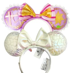 2025 Disney Princess Seris Mickey Mouse Headband Disneyland Minnie Ears PU Leather Headwear Children Girl Toys Decoration