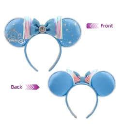 2025 Disney Princess Seris Mickey Mouse Headband Disneyland Minnie Ears PU Leather Headwear Children Girl Toys Decoration