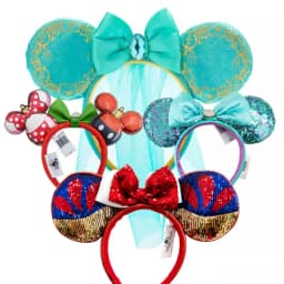 2025 Disney Princess Seris Mickey Mouse Headband Disneyland Minnie Ears PU Leather Headwear Children Girl Toys Decoration
