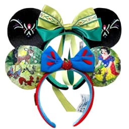 2025 Disney Princess Seris Mickey Mouse Headband Disneyland Minnie Ears PU Leather Headwear Children Girl Toys Decoration