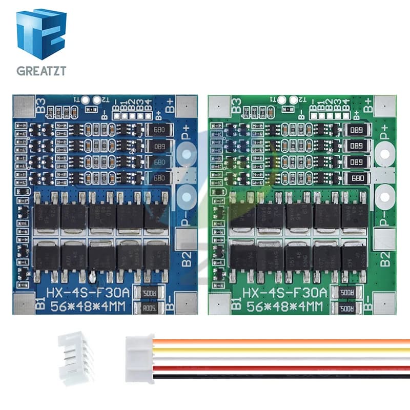 BMS 4S 3.2V 3.7V 30A LiFePO4 / Lithium Battery Charge Protection Board 12.8V 14.4V 18650 32650 Battery Packs With Balance