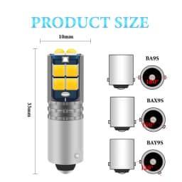 2PCS BA9S BAX9S BAY9S Led Bulbs 3030 Chip 10SMD T4W H6W Car Interior Reading Dome Lamps License Plate Light Auto Parking Lights