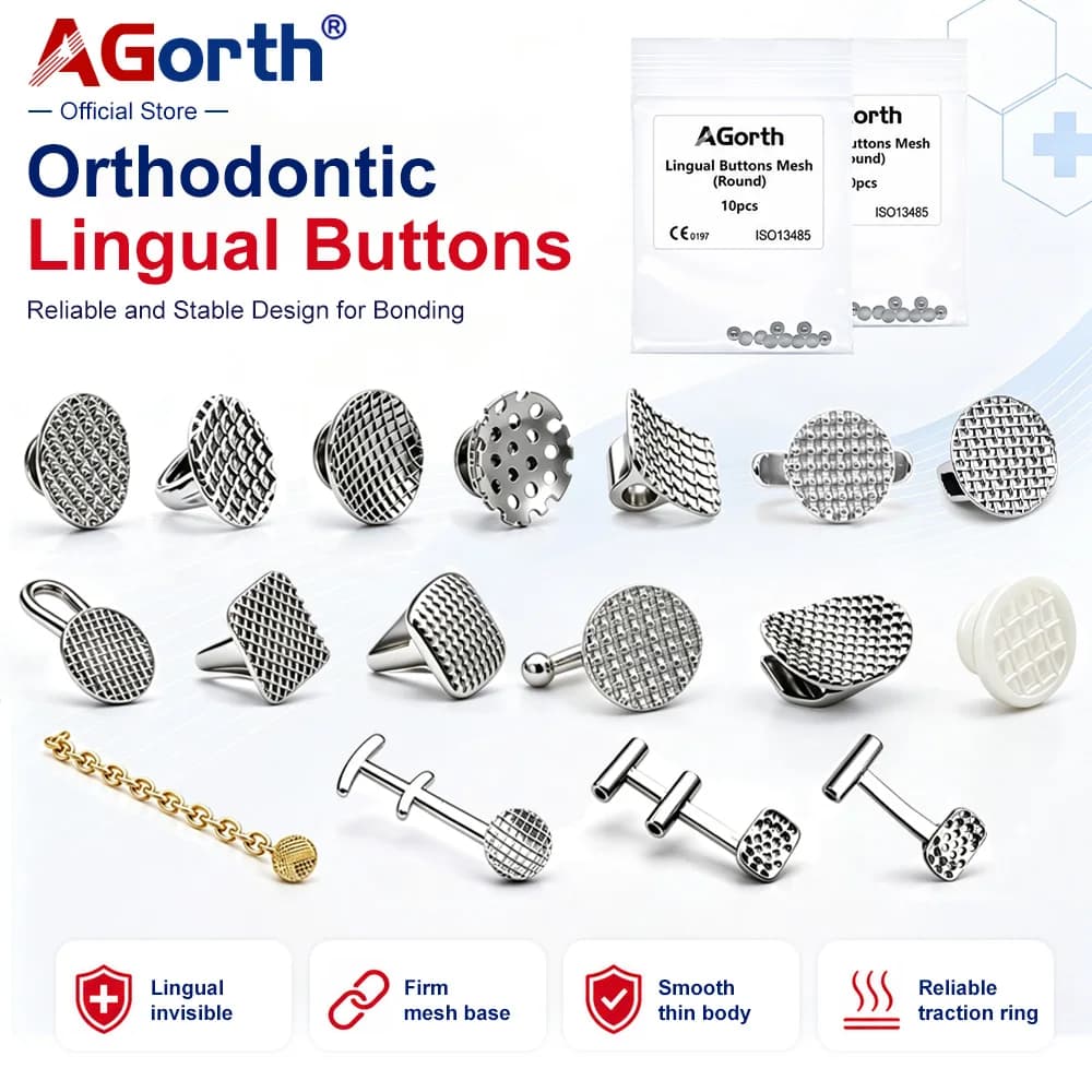 10Pcs Dental Orthodontic Lingual Buttons Metal Bondable Direct Eyelets Traction Hook Dentistry Accessories Materials