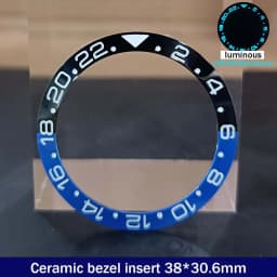 Sloping 38mm*30.6mm Ceramic Bezel GMT and Diving Watch Insert For 40mm Mens Watch Replace Watch Face Watch Bezel Inserts