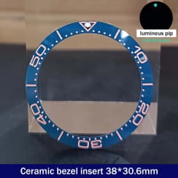 Sloping 38mm*30.6mm Ceramic Bezel GMT and Diving Watch Insert For 40mm Mens Watch Replace Watch Face Watch Bezel Inserts