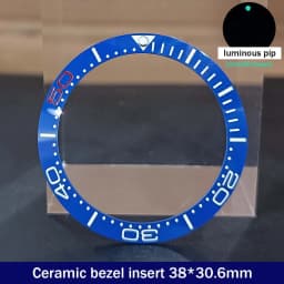 Sloping 38mm*30.6mm Ceramic Bezel GMT and Diving Watch Insert For 40mm Mens Watch Replace Watch Face Watch Bezel Inserts