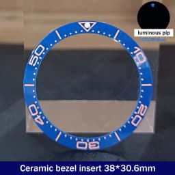Sloping 38mm*30.6mm Ceramic Bezel GMT and Diving Watch Insert For 40mm Mens Watch Replace Watch Face Watch Bezel Inserts