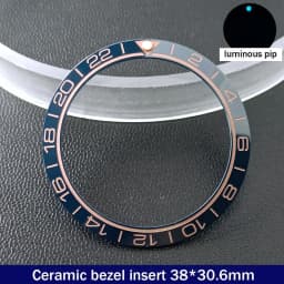 Sloping 38mm*30.6mm Ceramic Bezel GMT and Diving Watch Insert For 40mm Mens Watch Replace Watch Face Watch Bezel Inserts