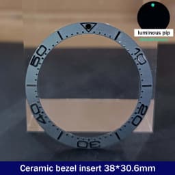 Sloping 38mm*30.6mm Ceramic Bezel GMT and Diving Watch Insert For 40mm Mens Watch Replace Watch Face Watch Bezel Inserts