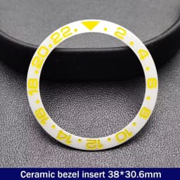 Sloping 38mm*30.6mm Ceramic Bezel GMT and Diving Watch Insert For 40mm Mens Watch Replace Watch Face Watch Bezel Inserts