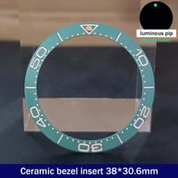 Sloping 38mm*30.6mm Ceramic Bezel GMT and Diving Watch Insert For 40mm Mens Watch Replace Watch Face Watch Bezel Inserts