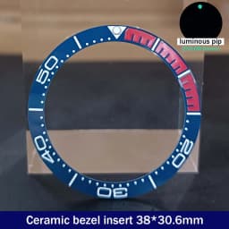 Sloping 38mm*30.6mm Ceramic Bezel GMT and Diving Watch Insert For 40mm Mens Watch Replace Watch Face Watch Bezel Inserts
