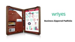 A4 Multifunctional Conference Folder Business Stationery Folder Leather Contract File Folders Zippered Organizer Card Holder