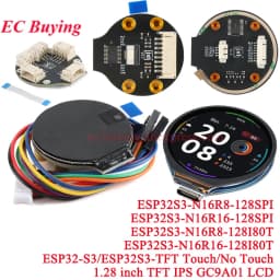 1.28 inch TFT Screen Display Module 1.28" IPS Round Colorful LCD Board GC9A01 Touch 240x240 SPI ESP32-S3 ESP32S3-N16R8 N16R16