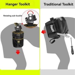 Tool Bag Tool Pouch for Woodworking Electrician Mechanic 1680D Rotatable Quick-hanging Nail Tool Bag Man Gift Tool Organizer