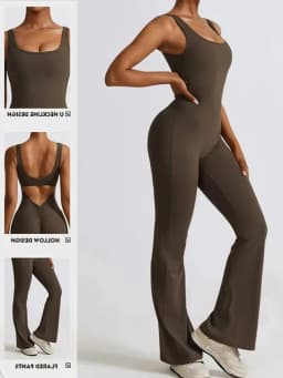 Sexy Gym Set Women Sport One-Piece Suit Yoga Suit Flared Pants Women Push Up Sports Jumpsuit Fitness Rompers Workout Bodysuits 