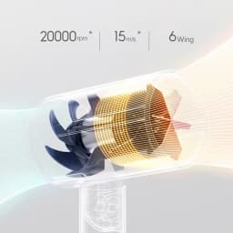 XIAOMI MIJIA H101 Portable Hair Dryer – 1600W,Foldable,50M Negative Ions,15m/s Airflow,Dual Heat & Speed Modes,220V With adapter