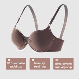 Women's Sexy Cotton Gathered Bra Deep V Underwire Ladied Brassiere Push Up Lingerie Solid Bras Backless Intimate Underwear