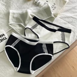 3PCS/Set Sports Style Cotton Women's Panties Girls' Underwear Breathable Mid Waist Shorts Sexy Lingerie Plus Size Solid Briefs