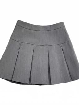 ZOKI Vintage Gray Pleated Skirt Women Kawaii High Waist Mini Skirts Korean Fashion School Uniform Harajuku Streetwear Spring