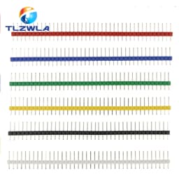 10PCS 1X40Pin Breakable Pin Header 2.54mm Single Row Male Header Connector PCB Pin Strip for Arduino Yellow/Green/White/Black