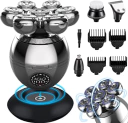 Electric Shaver 7D Floating Cutter Head Base Charging Portable Men Beard Trimmer Clipper Skull Shaver Waterproof Shaving