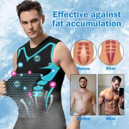 Men's Slimming Vest Ionic Compression Shirt Ice-Silk Cooling Body Shaper Tank Top Tummy Control Quick-Dry Fitness Shirts