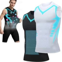Men's Slimming Vest Ionic Compression Shirt Ice-Silk Cooling Body Shaper Tank Top Tummy Control Quick-Dry Fitness Shirts