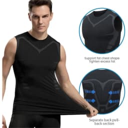 Men's Slimming Vest Ionic Compression Shirt Ice-Silk Cooling Body Shaper Tank Top Tummy Control Quick-Dry Fitness Shirts