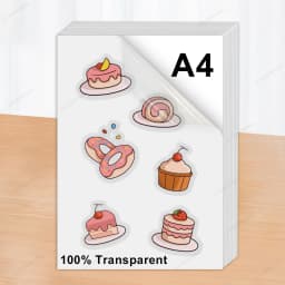 100% Transparent Printable Vinyl Sticker Paper Self-adhesive 10 Sheets A4 Glossy White Copy Paper DIY Labels for Inkjet Printer