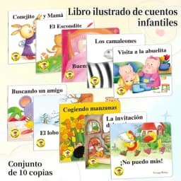 10 fairy tale books in Spanish, a set of Libros bedtime stories to read with colorful content for preschool learning