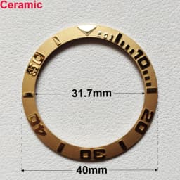 40mm * 31.7mm Ceramic Watch Tilt Bezel Insert Fit 42mm to 44mm Diving GMT Yacht Sea Dweller Watch Cases Watch Ring Accessories