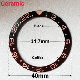 40mm * 31.7mm Ceramic Watch Tilt Bezel Insert Fit 42mm to 44mm Diving GMT Yacht Sea Dweller Watch Cases Watch Ring Accessories