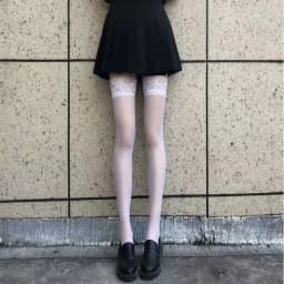 JK Costumes Women Sexy Thigh High Fishnet Stockings Lolita Girls Gothic Punk Transparent Over Knee Red Wide Edge Long Socks