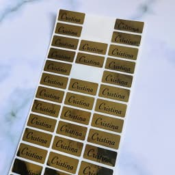 120pcs 30x13mm Hebrew Names Stickers Children Labels Water Proof Decals Multi Color Labels Tags Gold Laser Paper Any Language