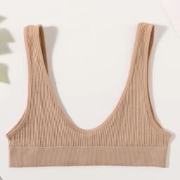 Ribbed Seamless U-Back Bralette Women's Tube Top Bra Wire Free Plunge Underwear Sexy Lingerie Small Cup Intimates M-XL