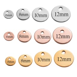 50Pcs/Lot Stainless Steel 6mm 8mm 10mm 12mm Blank Tags DIY For Jewelry Making Round Charms Pendant Wholesale