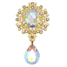 Charm Flower Brooch 10pc 25*45MM Crystal Gold Flat Back 2019 Wedding Wine Glass Ornament Decoraation Crafts Scrapbooking