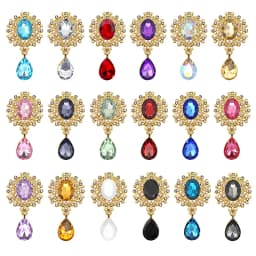 Charm Flower Brooch 10pc 25*45MM Crystal Gold Flat Back 2019 Wedding Wine Glass Ornament Decoraation Crafts Scrapbooking