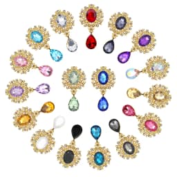 Charm Flower Brooch 10pc 25*45MM Crystal Gold Flat Back 2019 Wedding Wine Glass Ornament Decoraation Crafts Scrapbooking