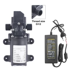 DC 12V 130PSI 6L/Min Water High Pressure Diaphragm Self Priming Pump 70W 72W with EU plug power supply 6A pipe 1/2