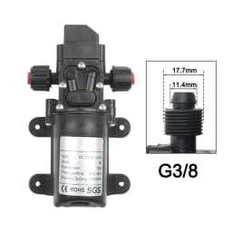 DC 12V 130PSI 6L/Min Water High Pressure Diaphragm Self Priming Pump 70W 72W with EU plug power supply 6A pipe 1/2