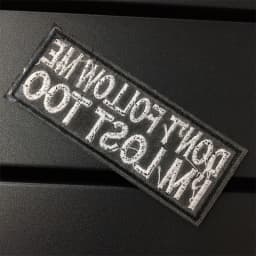 DON'T FOLLOW ME Size: 10x3.8cm Clothes Patches Stripe for Clothing Black and White Letter Iron On Stickers DIY Embroidered Patch