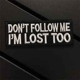 DON'T FOLLOW ME Size: 10x3.8cm Clothes Patches Stripe for Clothing Black and White Letter Iron On Stickers DIY Embroidered Patch