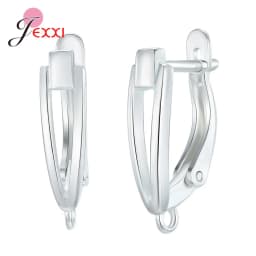 Korean Style Various Models Crystal Earring Findings Genuine 925 Sterling Silver Earring Findings Jewelry Accessories For DIY