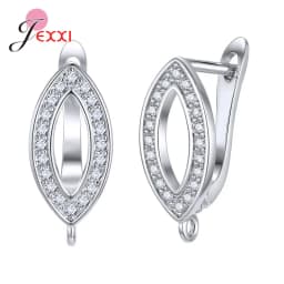 Korean Style Various Models Crystal Earring Findings Genuine 925 Sterling Silver Earring Findings Jewelry Accessories For DIY