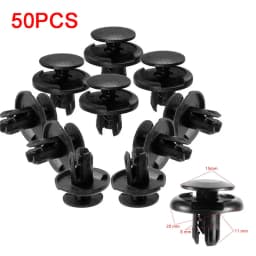 50Pcs 8mm Auto Plastic Bumper Fastener Rivet Retainer Push Type Engine Cover Fastener Fender Car Door Trim Panel Clip for Toyota