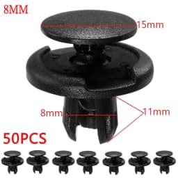50Pcs 8mm Auto Plastic Bumper Fastener Rivet Retainer Push Type Engine Cover Fastener Fender Car Door Trim Panel Clip for Toyota