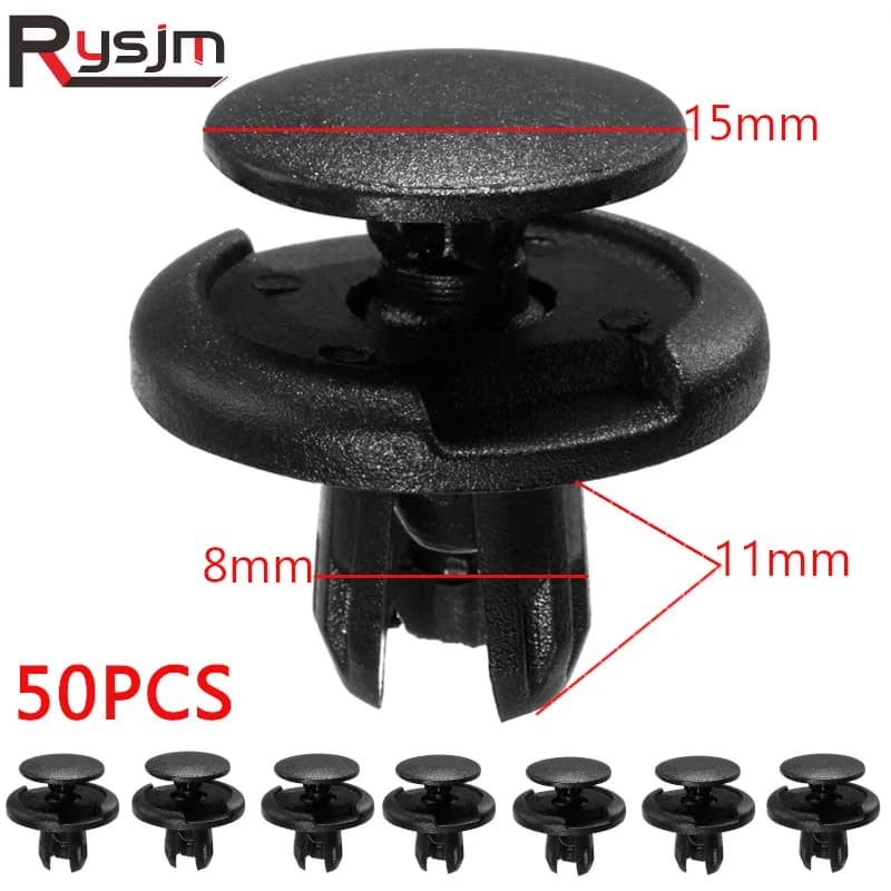 50Pcs 8mm Auto Plastic Bumper Fastener Rivet Retainer Push Type Engine Cover Fastener Fender Car Door Trim Panel Clip for Toyota