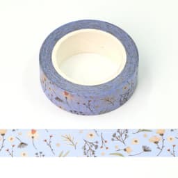 NEW Spring 1PC. 10M Decorative Light Blue Floral Washi Tape DIY Scrapbooking Planner Adhesive Masking Tape Kawaii Stationery